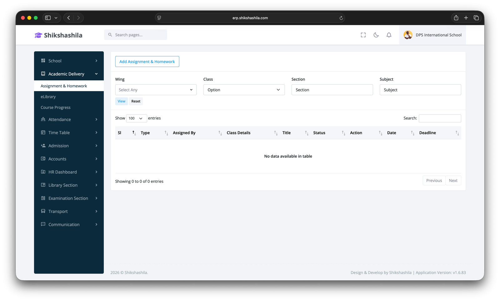 Academic Dashboard